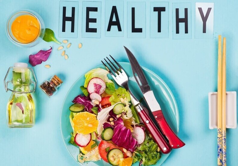 Healthy eating concept with fresh veggies
